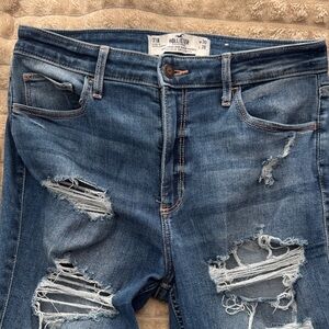 Hollister curvy High rise Super Skinny Ripped Denim Jeans 30/28